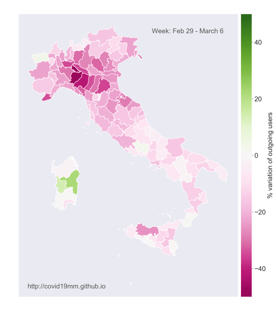 COVID Mobility in Italy Map